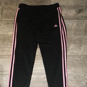 Adidas Black & Pink Striped Pants